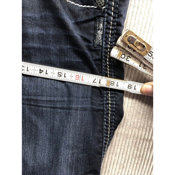 Silver Womens Jeans Size 18" W30/L31 Western Glove Works Dark Wash Distressed - Picture 10 of 16